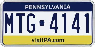 PA license plate MTG4141