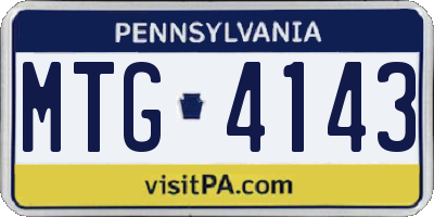 PA license plate MTG4143