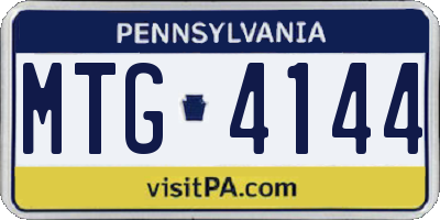 PA license plate MTG4144