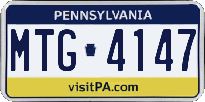 PA license plate MTG4147