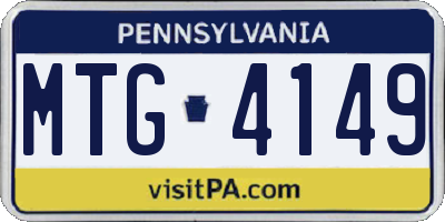 PA license plate MTG4149
