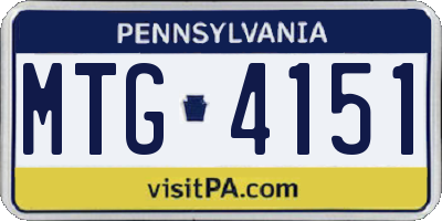 PA license plate MTG4151