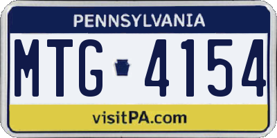 PA license plate MTG4154