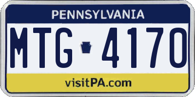 PA license plate MTG4170