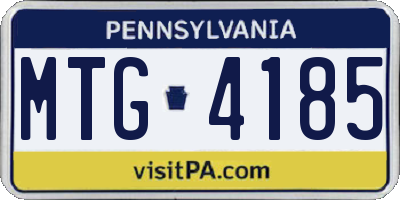 PA license plate MTG4185