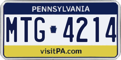 PA license plate MTG4214