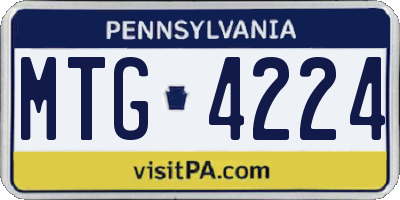 PA license plate MTG4224
