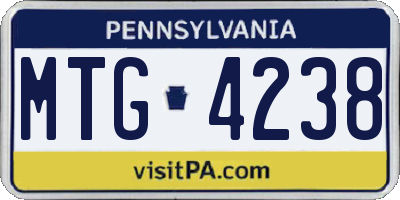 PA license plate MTG4238