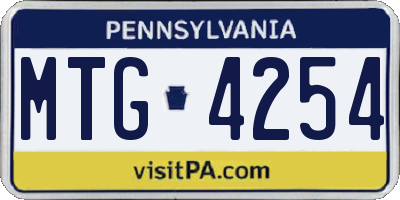 PA license plate MTG4254