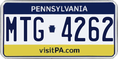 PA license plate MTG4262
