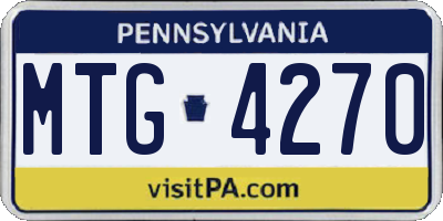 PA license plate MTG4270