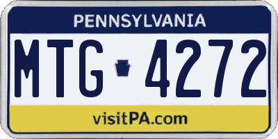 PA license plate MTG4272