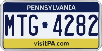 PA license plate MTG4282