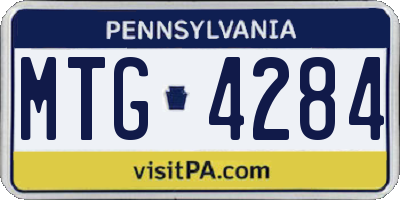 PA license plate MTG4284