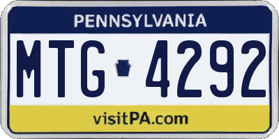PA license plate MTG4292
