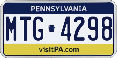 PA license plate MTG4298