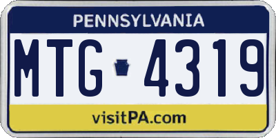 PA license plate MTG4319