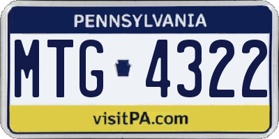 PA license plate MTG4322