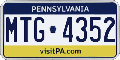 PA license plate MTG4352