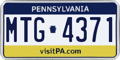PA license plate MTG4371