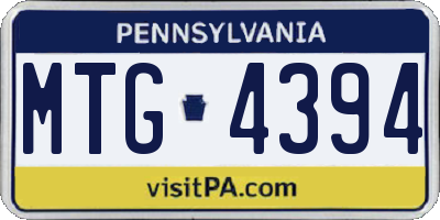 PA license plate MTG4394