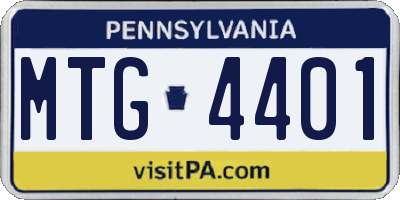 PA license plate MTG4401
