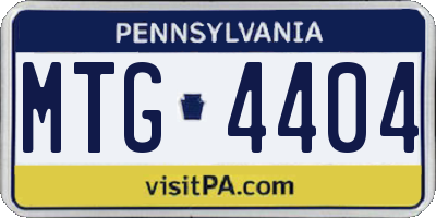 PA license plate MTG4404