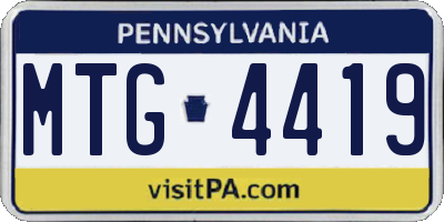 PA license plate MTG4419