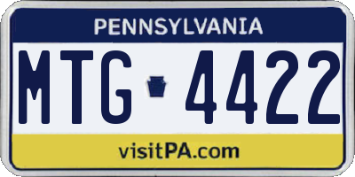 PA license plate MTG4422