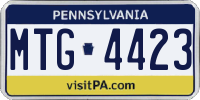 PA license plate MTG4423
