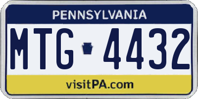 PA license plate MTG4432