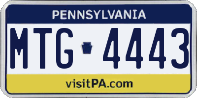 PA license plate MTG4443