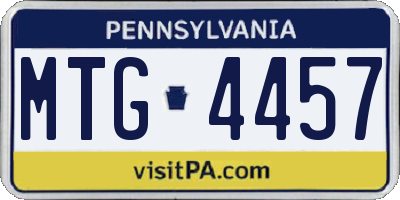PA license plate MTG4457