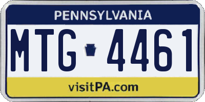 PA license plate MTG4461