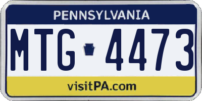 PA license plate MTG4473