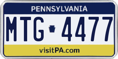 PA license plate MTG4477