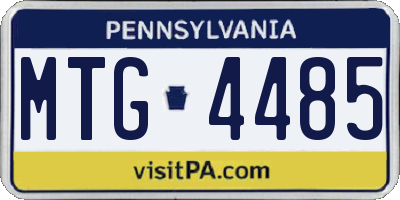 PA license plate MTG4485