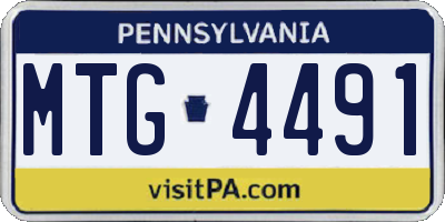 PA license plate MTG4491
