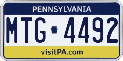 PA license plate MTG4492