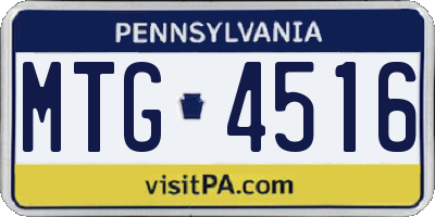 PA license plate MTG4516