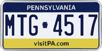 PA license plate MTG4517