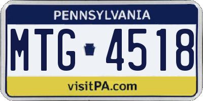 PA license plate MTG4518