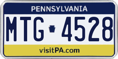 PA license plate MTG4528