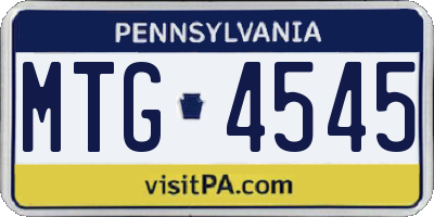 PA license plate MTG4545