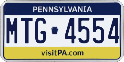 PA license plate MTG4554