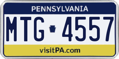 PA license plate MTG4557