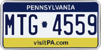 PA license plate MTG4559