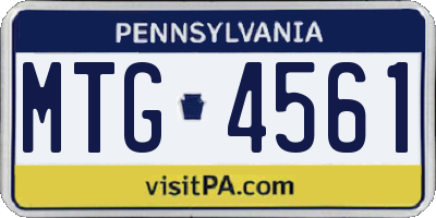 PA license plate MTG4561