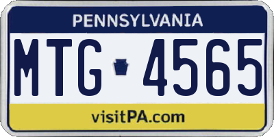 PA license plate MTG4565