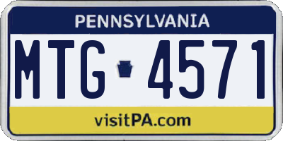 PA license plate MTG4571